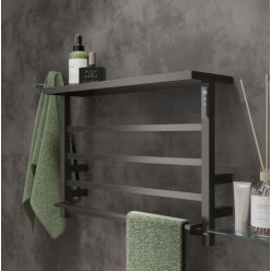 Полотенцесушитель Roxen Velar 45x65 электрический с полкой, оружейная сталь