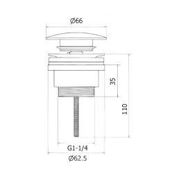 Донный клапан Roxen U02CH (chrome)