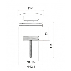 Донный клапан Roxen U02GM (gunmetal)