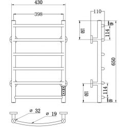 Полотенцесушитель Roxen Santi 43x65 электрический, белый