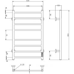 Полотенцесушитель Roxen Caspia 53x85 электрический, белый