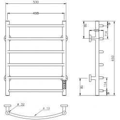 Полотенцесушитель Roxen Santi 53x65 электрический, черный