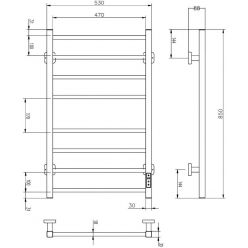 Полотенцесушитель Roxen Square 53x85 электрический, белый