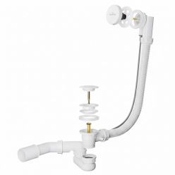 Сифон для ванны Roxen R70A-W полуавтомат белый глянцевый