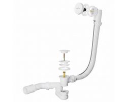 Сифон для ванны Roxen R70A-W полуавтомат белый глянцевый