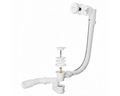 Сифон для ванны Roxen R70A-W полуавтомат белый глянцевый