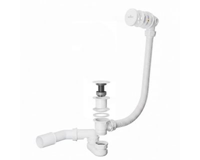 Сифон для ванны Roxen R70C-W клик-клак белый глянцевый