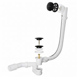 Сифон для ванны Roxen R70A-B полуавтомат черный матовый