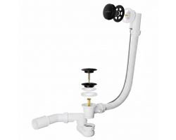 Сифон для ванны Roxen R70A-B полуавтомат черный матовый
