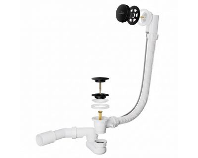 Сифон для ванны Roxen R70A-B полуавтомат черный матовый