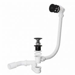 Сифон для ванны Roxen R70C-B клик-клак черный матовый