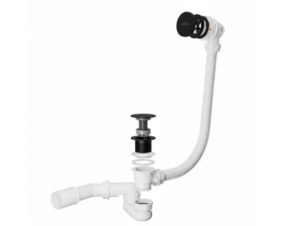 Сифон для ванны Roxen R70C-B клик-клак черный матовый