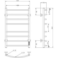 Полотенцесушитель Roxen Santi 53x85 электрический, белый