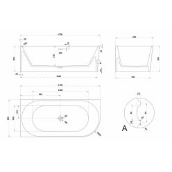 Ванна из искусственного камня ABBER Stein AS9651 L белая матовая