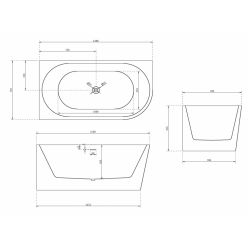 Акриловая ванна ABBER AB9257-1.5 L белая