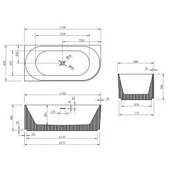 Акриловая ванна ABBER AB9329-1.7MB L черная матовая