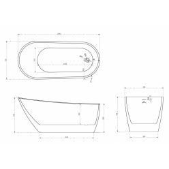 Акриловая ванна ABBER AB9353-1.3 белая