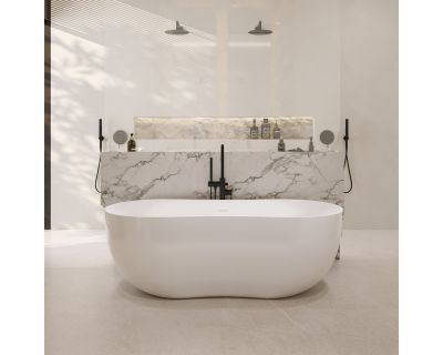 Ванна из искусственного камня ABBER Stein AS9604 белая матовая