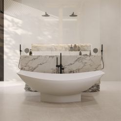 Ванна из искусственного камня ABBER Stein AS9610 белая матовая