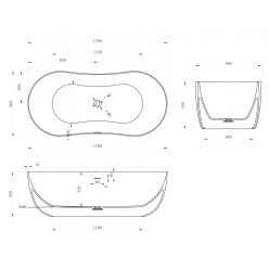 Ванна из искусственного камня ABBER Stein AS9604 белая матовая