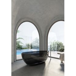 Прозрачная ванна ABBER Kristall AT9701Onyx-1.5 черная