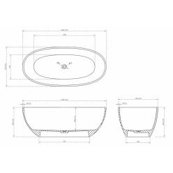 Прозрачная ванна ABBER Kristall AT9701Onyx-1.5 черная