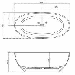 Прозрачная ванна ABBER Kristall AT9701Saphir синяя
