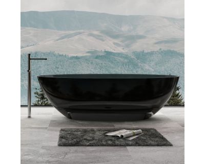 Прозрачная ванна ABBER Kristall AT9702Onyx черная