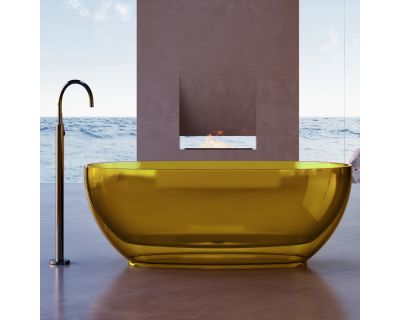 Прозрачная ванна ABBER Kristall AT9703Amber желтая