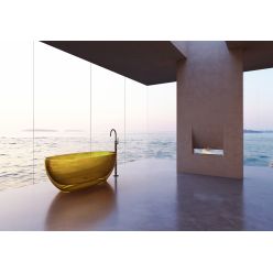 Прозрачная ванна ABBER Kristall AT9703Amber желтая