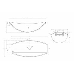 Прозрачная ванна ABBER Kristall AT9704Rubin подвесная красная