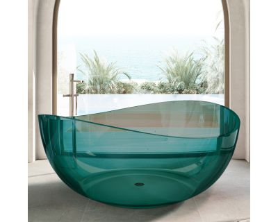 Прозрачная ванна ABBER Kristall AT9705Aquamarin бирюзовая