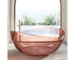 Прозрачная ванна ABBER Kristall AT9705Koralle розовая