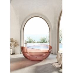 Прозрачная ванна ABBER Kristall AT9705Koralle розовая