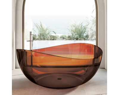 Прозрачная ванна ABBER Kristall AT9705Opal коричневая
