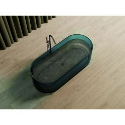 Прозрачная ванна ABBER Kristall AT9708Aquamarin бирюзовая