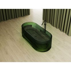 Прозрачная ванна ABBER Kristall AT9708Emerald зеленая