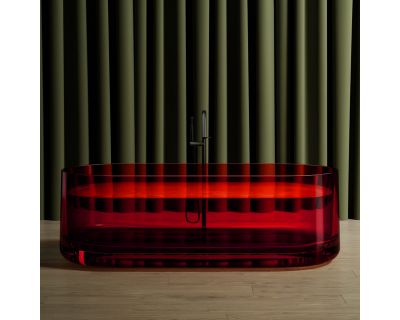 Прозрачная ванна ABBER Kristall AT9708Rubin красная