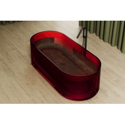 Прозрачная ванна ABBER Kristall AT9708Rubin красная