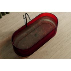 Прозрачная ванна ABBER Kristall AT9708Rubin красная