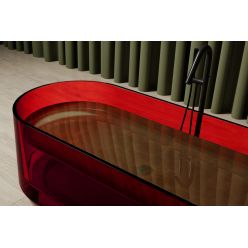 Прозрачная ванна ABBER Kristall AT9708Rubin красная