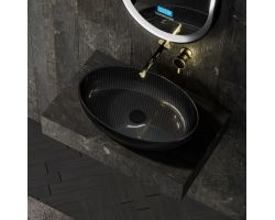 Раковина накладная карбоновая ABBER Karbon AK2041 черная