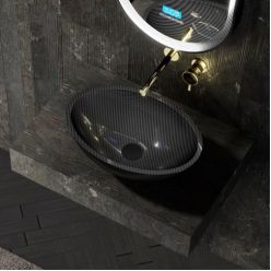Раковина накладная карбоновая ABBER Karbon AK2042 черная
