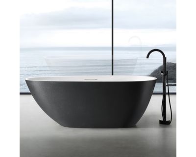 Ванна из искусственного камня ABBER Dortmund AM9911BW черно-белая матовая