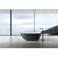 Ванна из искусственного камня ABBER Dortmund AM9911BW черно-белая матовая