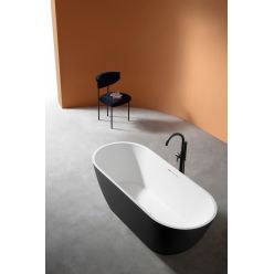 Ванна из искусственного камня ABBER Frankfurt AM9941BW черно-белая матовая