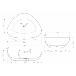 Ванна из искусственного камня ABBER Stein AS9608 белая матовая