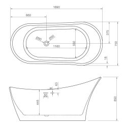 Акриловая ванна ABBER AB9245 белая