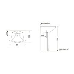 Умывальник Porta NANNO с пьедесталом