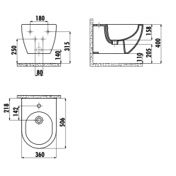Биде подвесное Free, белый, 1с, FE510-00CB00E-0000